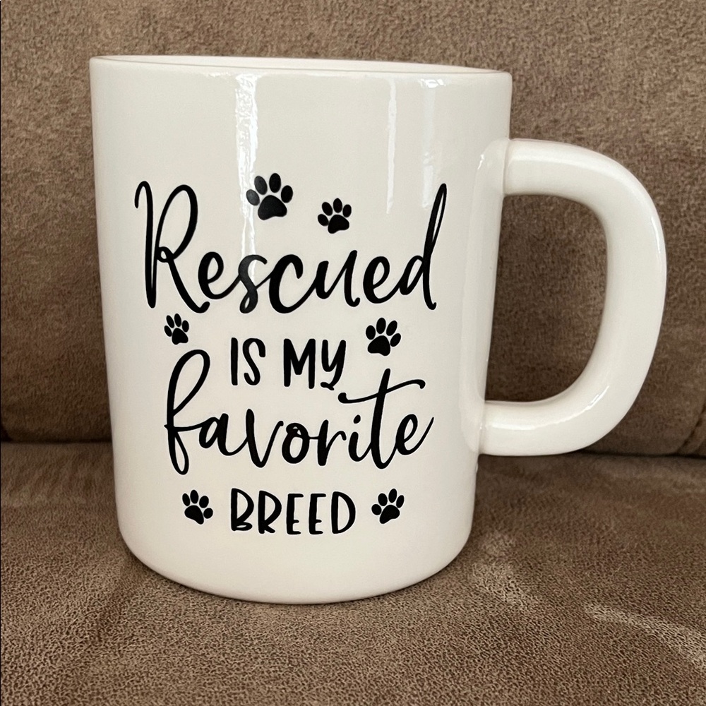 Rescued Is My Favorite Breed White Ceramic Mug